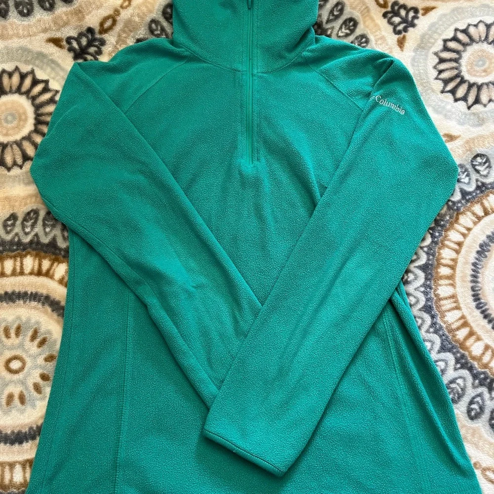 Columbia 1/4” Zip Pullover Green Jacket Size XS - Picture 6 of 9